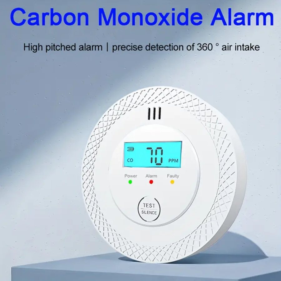 Carbon monoxide gas detector with LCD display