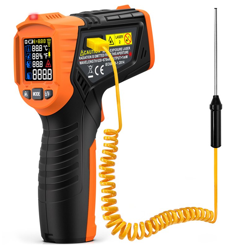 Digital infrared thermometer, -50 to 800 degrees