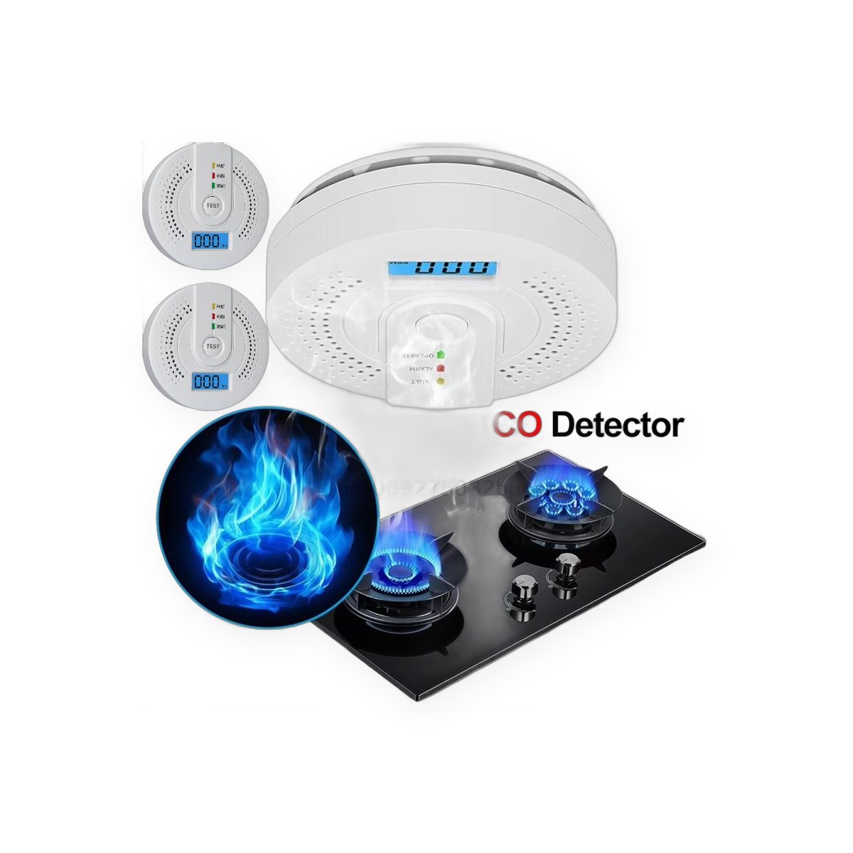 Independent carbon monoxide alarm, high sensitivity