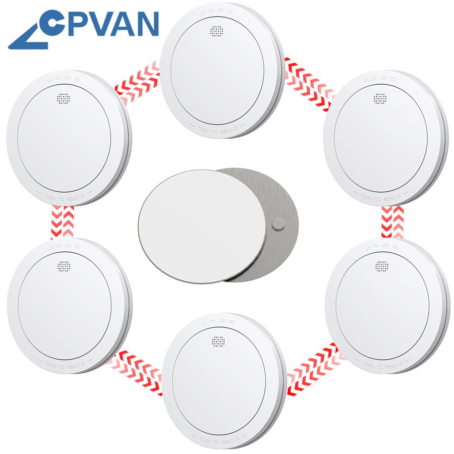 Wireless interlinked smoke detector for home security
