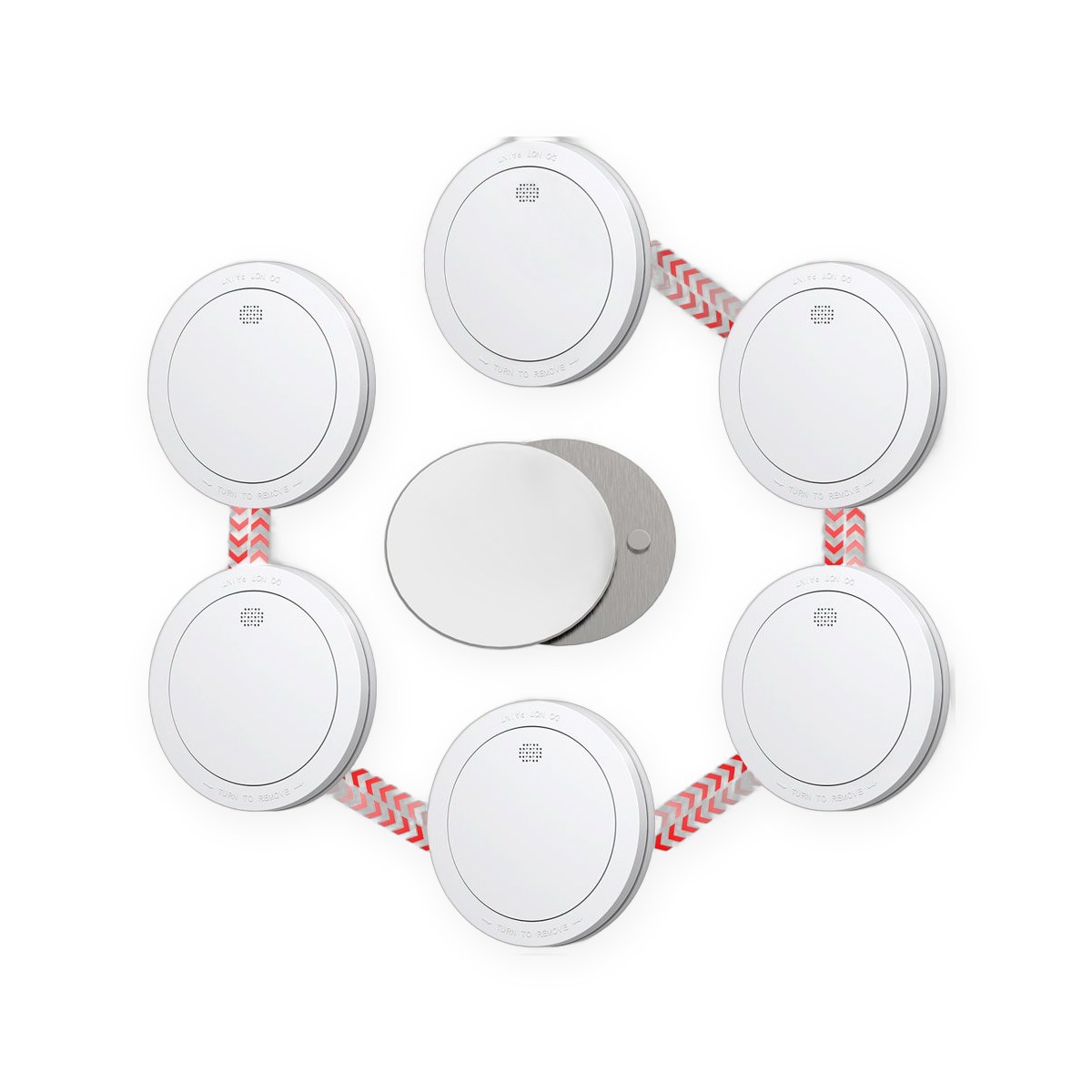 Wireless interlinked smoke detector for home security