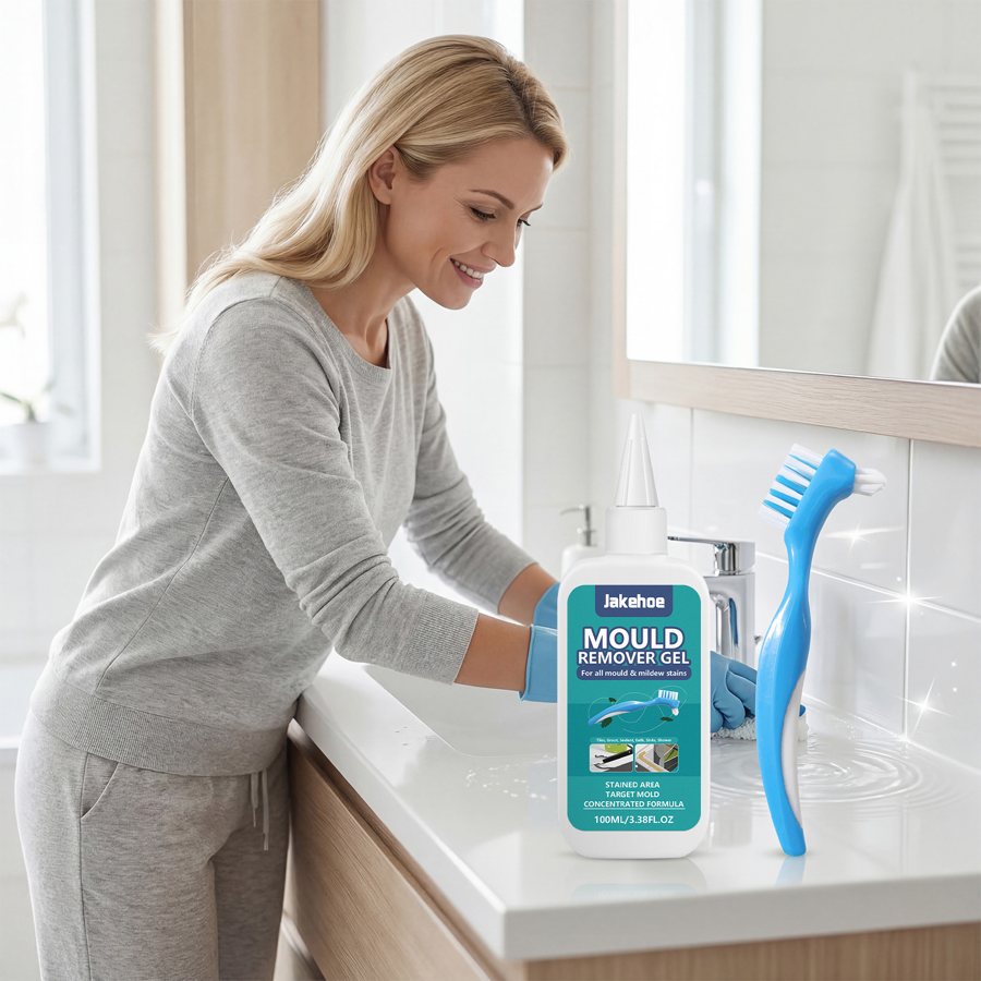 Household mould remover gel for grout and bathrooms