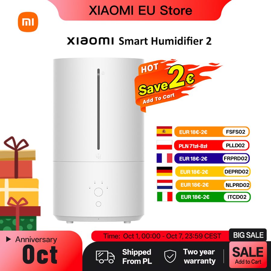 4.5L smart humidifier with air purifier and auto mode
