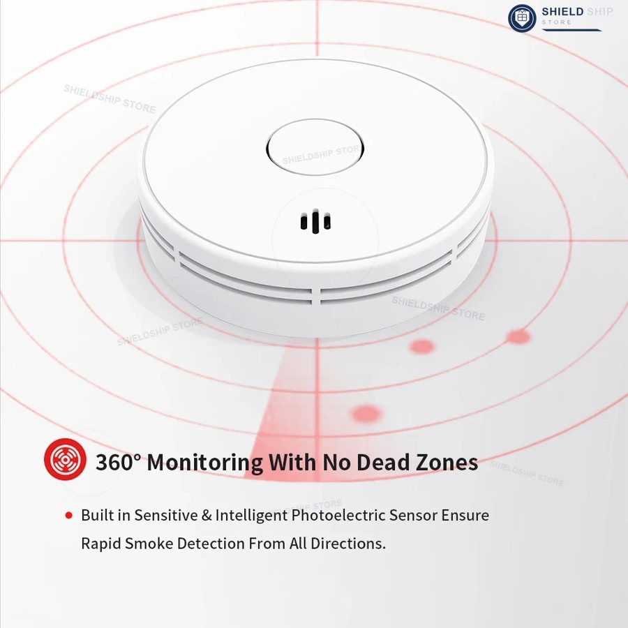 Photoelectric smoke alarm with 10-year battery