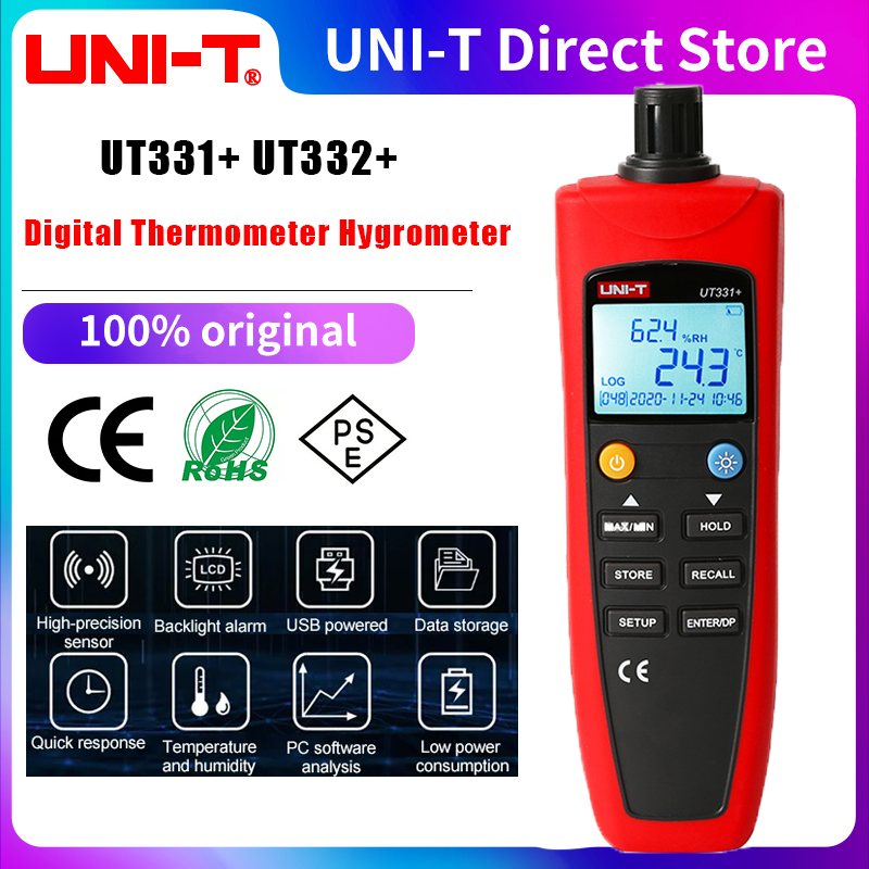 Digital thermometer and hygrometer, temperature and humidity