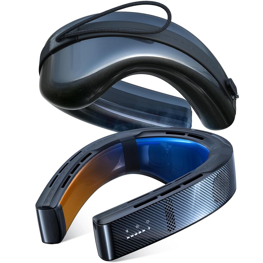 Portable neck fan with AI temperature control