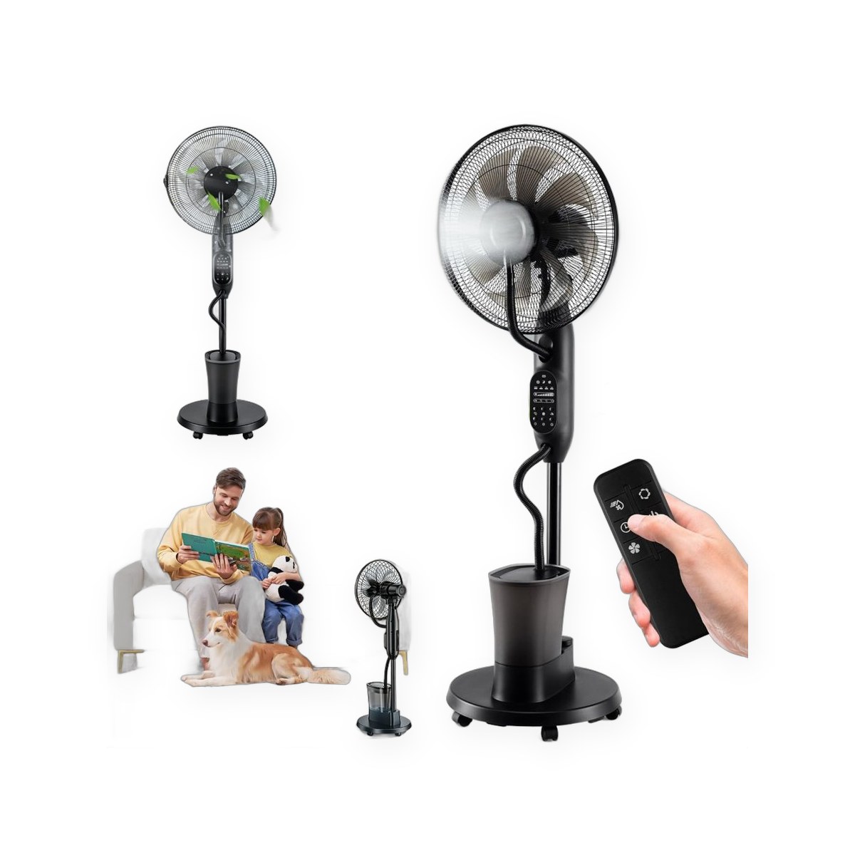75W 16 inch pedestal mist fan with 2.8L tank