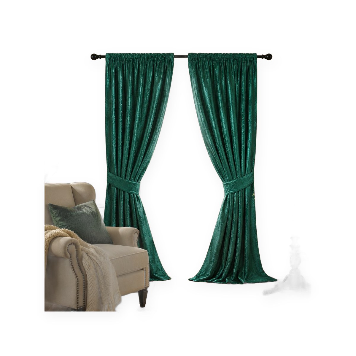 Morocco crushed velvet curtains, 75-90% room darkening