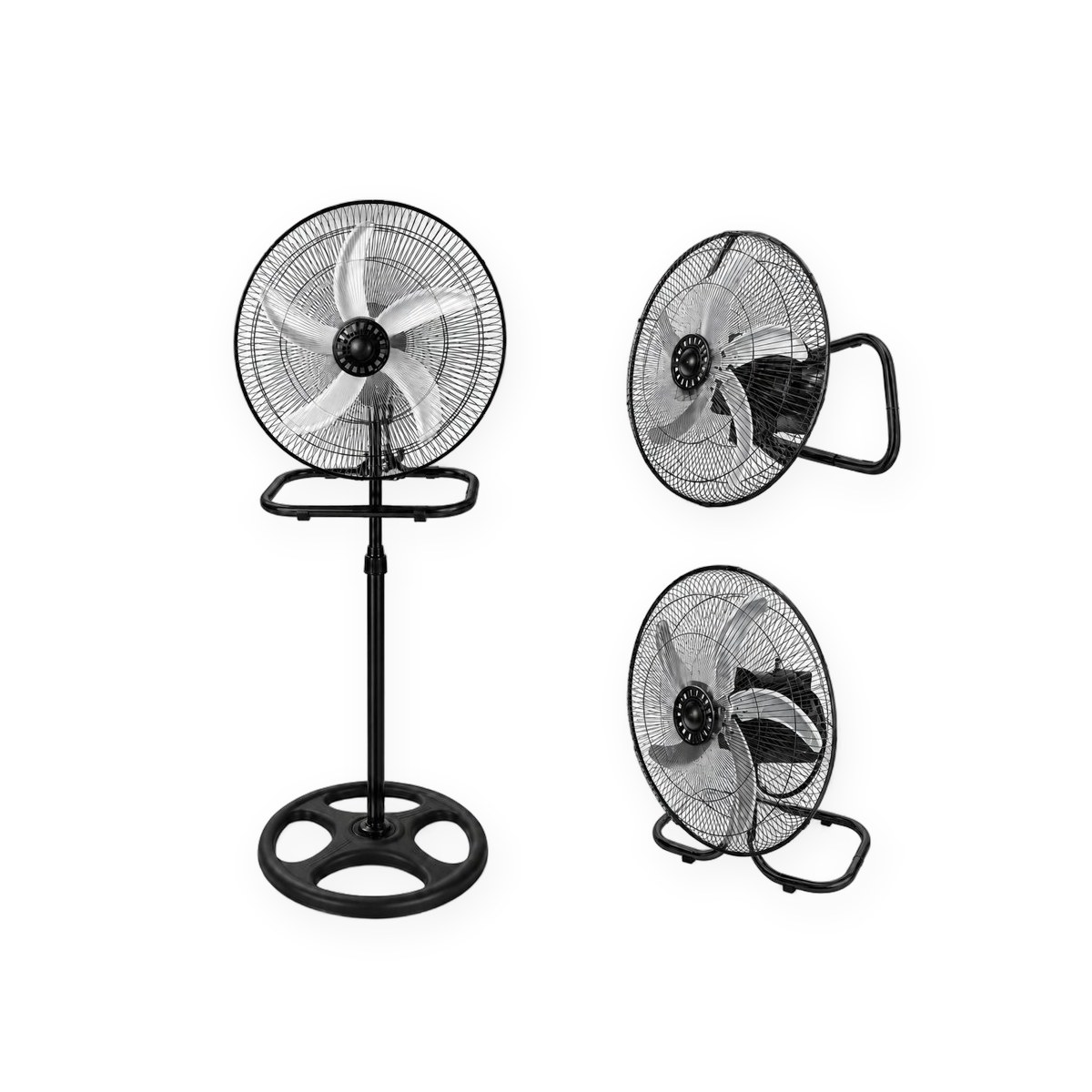 Pedestal standing floor fan, 3 speeds, adjustable height