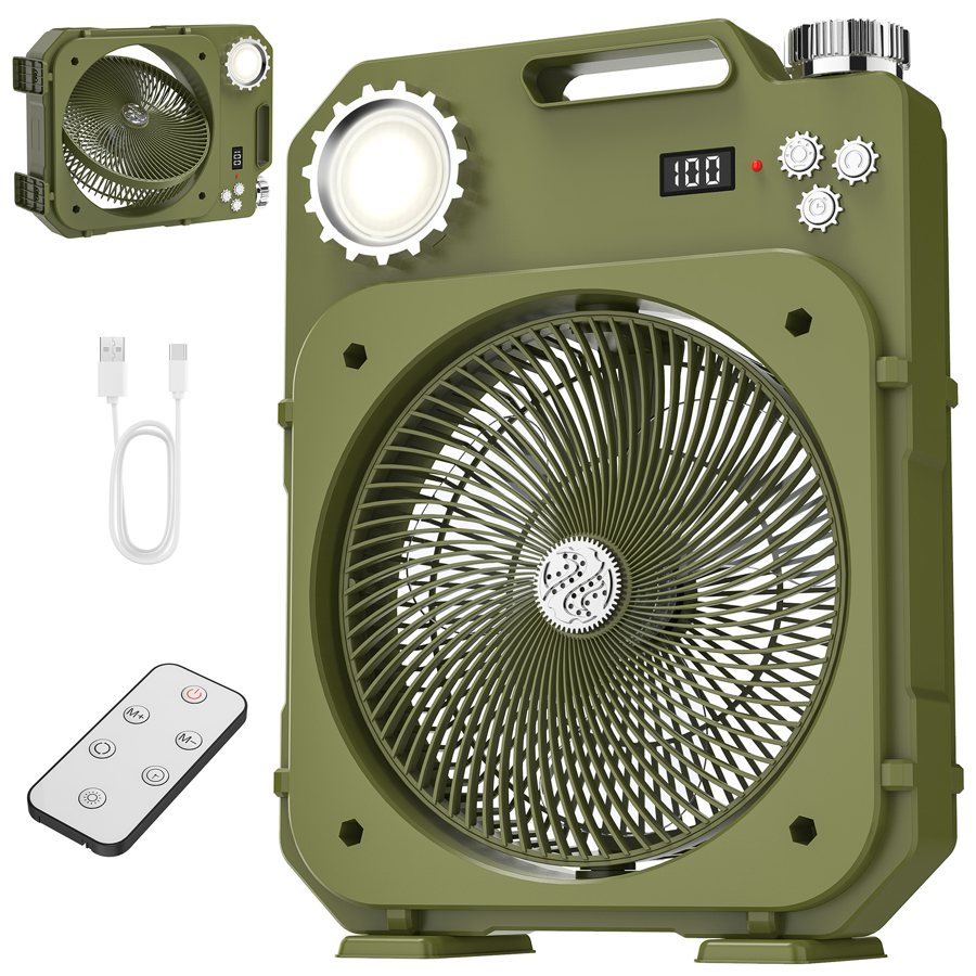 Portable oscillating desk fan, USB rechargeable