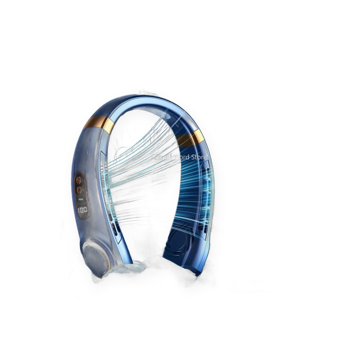 Neck-free portable fan with LED, 4000mAh battery