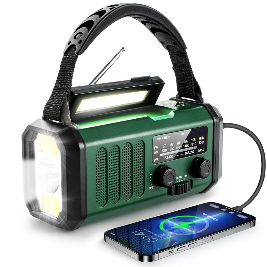 10000mAh Solar Hand Crank Emergency Weather Radio