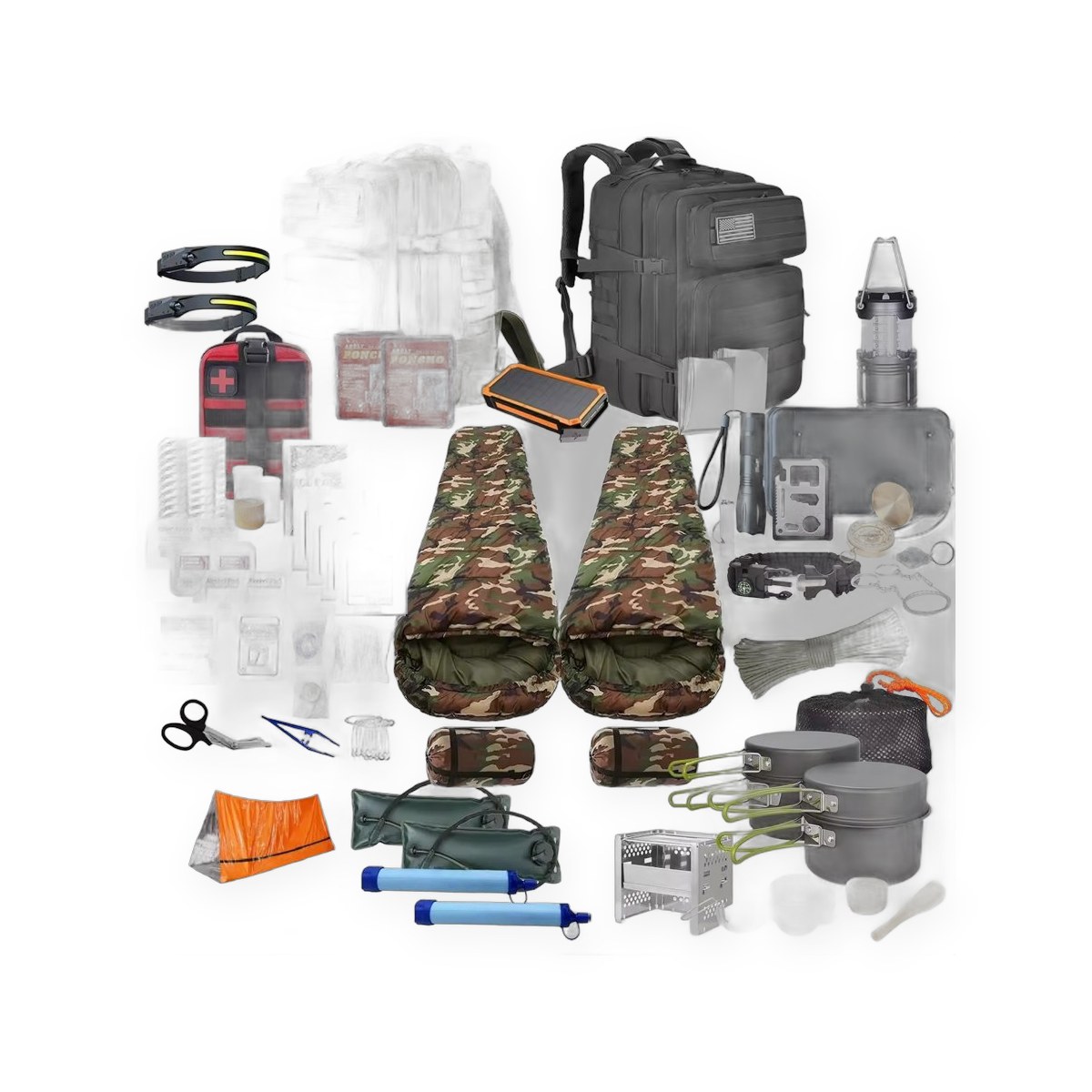 72-Hour Survival Backpack Kit for Two