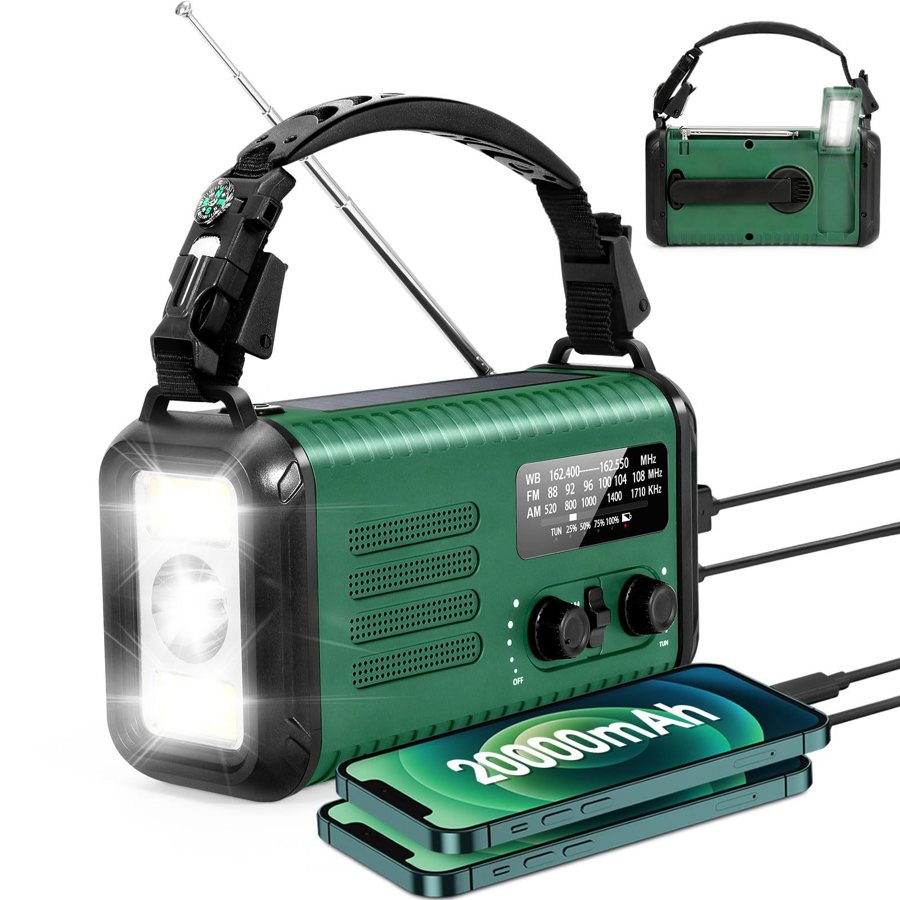 20000mAh Emergency Radio with USB-C Power Bank