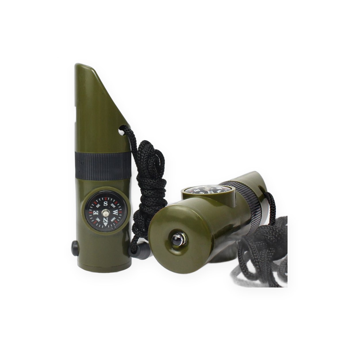 7-in-1 Survival Whistle with Compass and Mirror