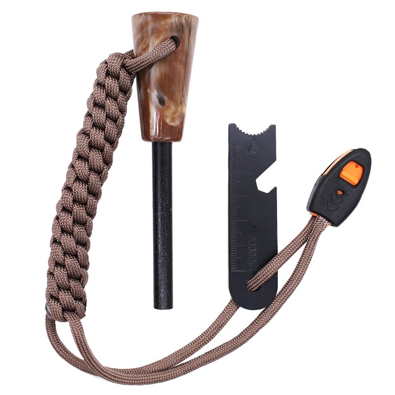 Magnesium Ferro Rod Fire Starter with Emergency Whistle