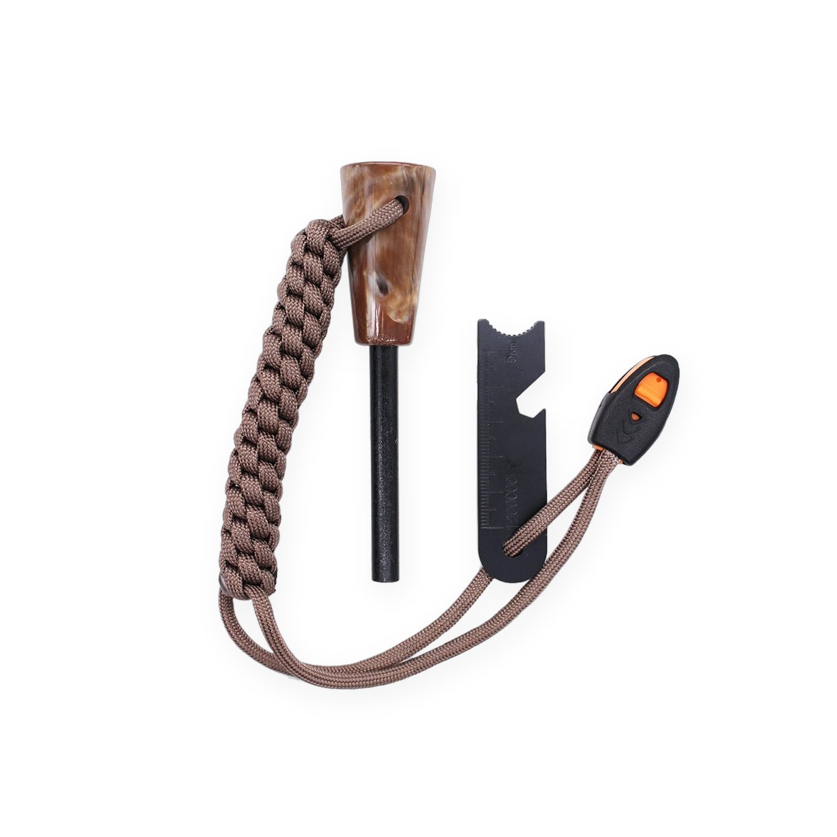 Magnesium Ferro Rod Fire Starter with Emergency Whistle