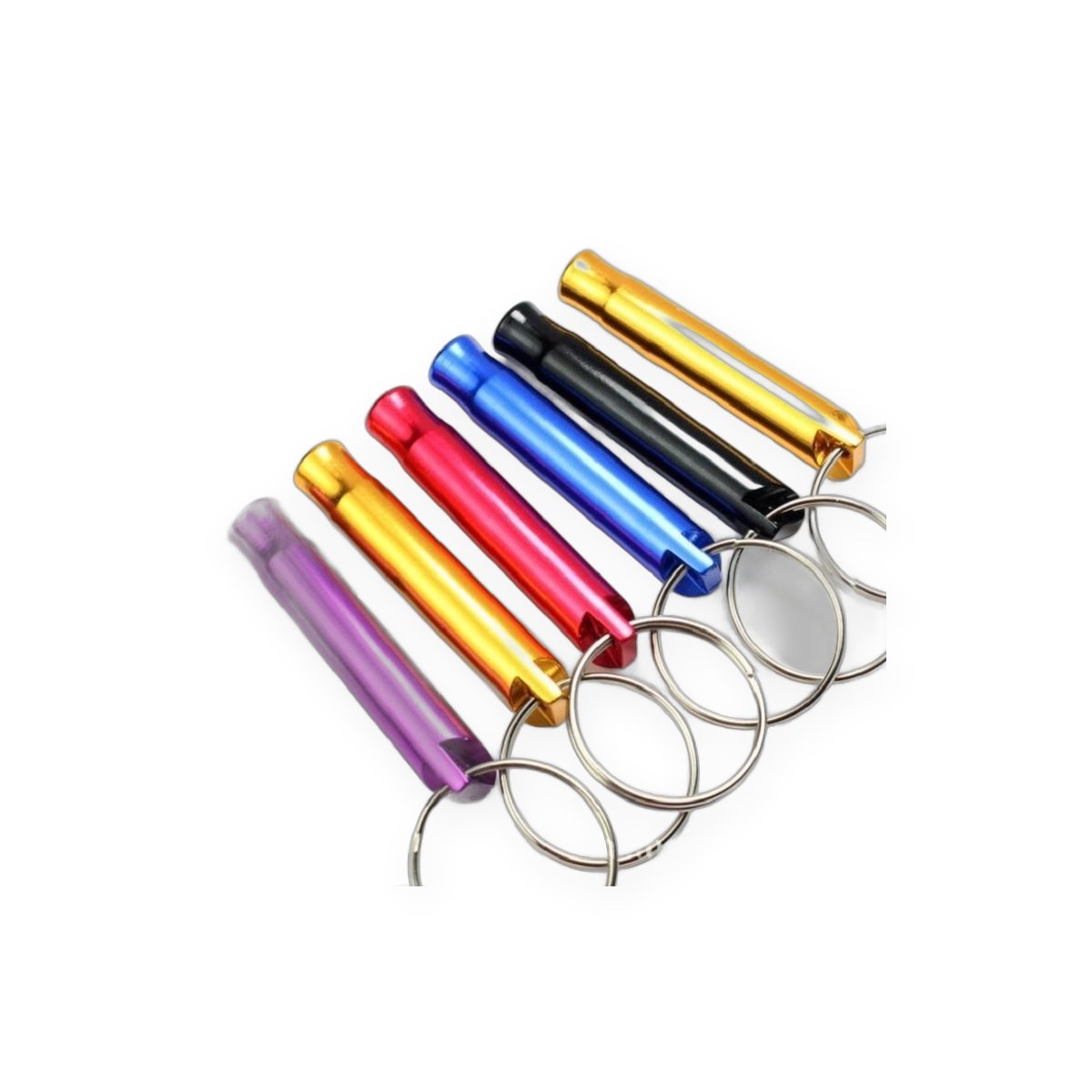 Large Aluminium Camping Whistle with Keychain