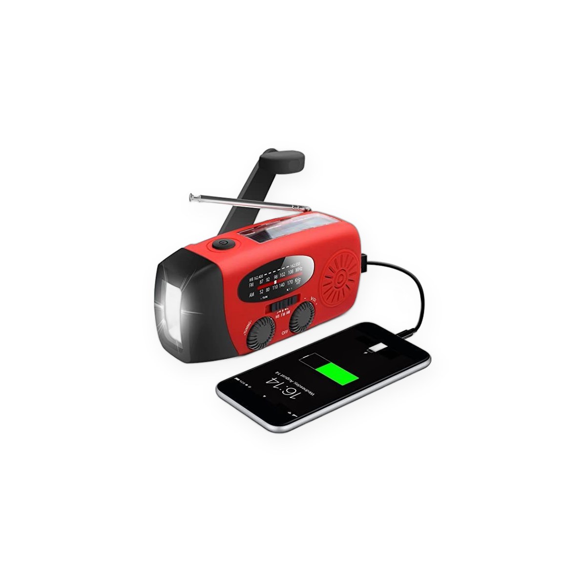 Mini 2000mAh Emergency Solar Hand Crank Radio