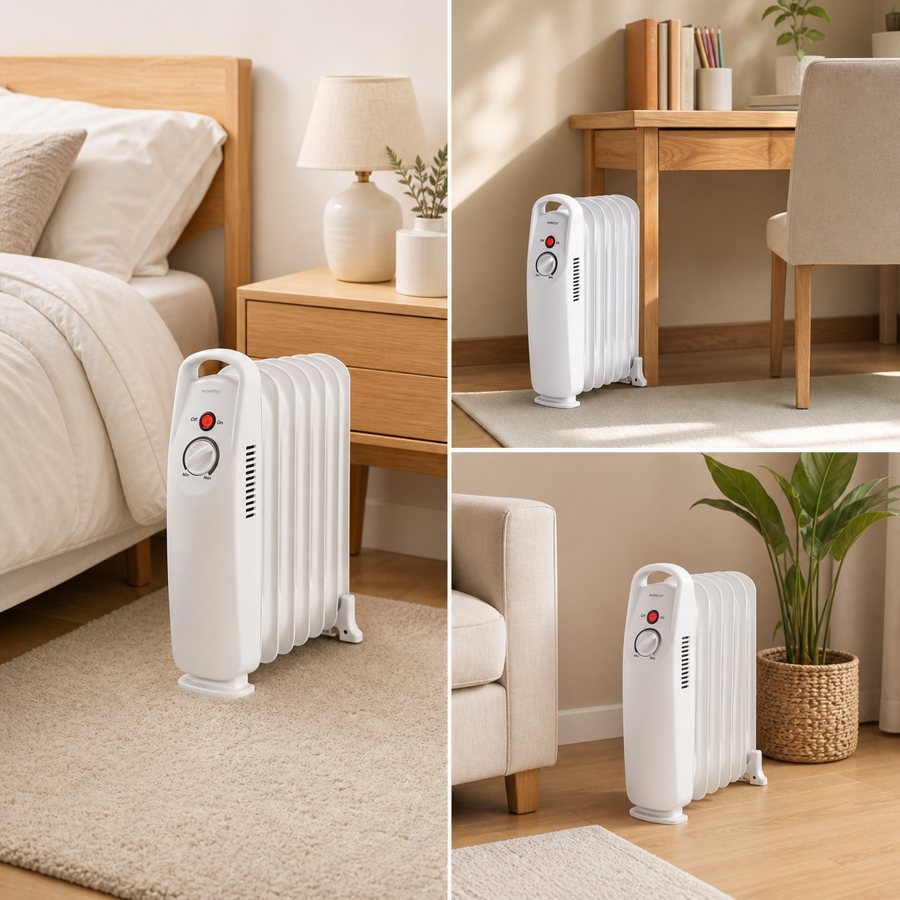 Portable electric oil radiator, 700W, 7 fins