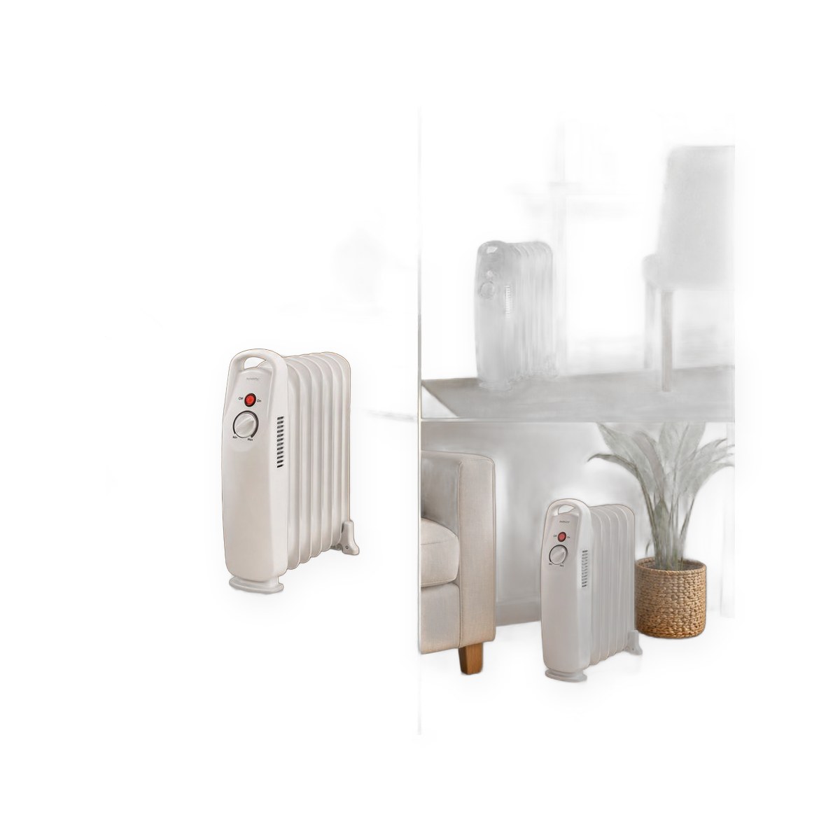 Portable electric oil radiator, 700W, 7 fins