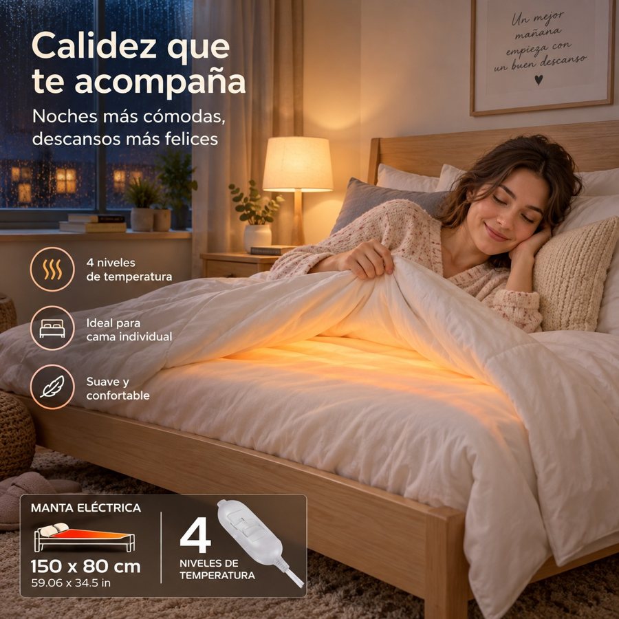 Electric bed warmer, 4 temperature levels, 60W
