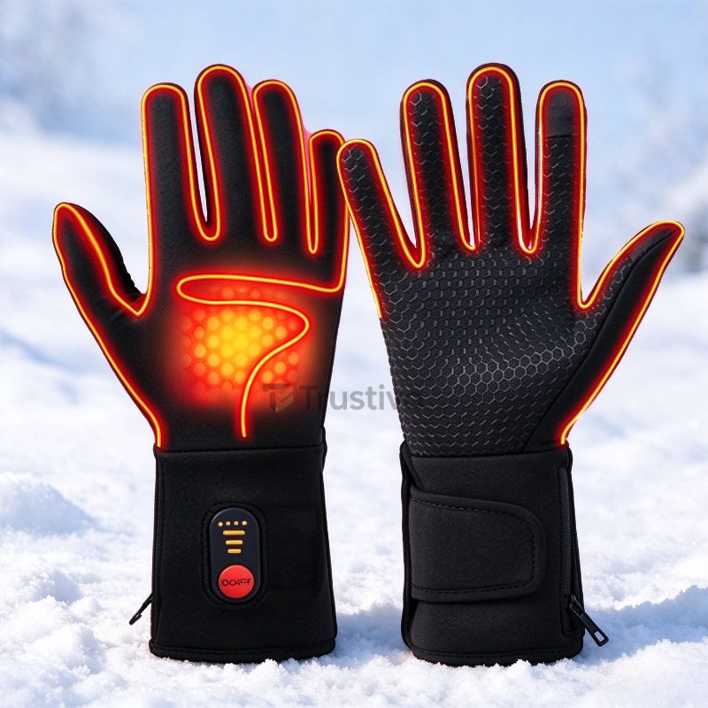 Rechargeable heated touch screen gloves, waterproof