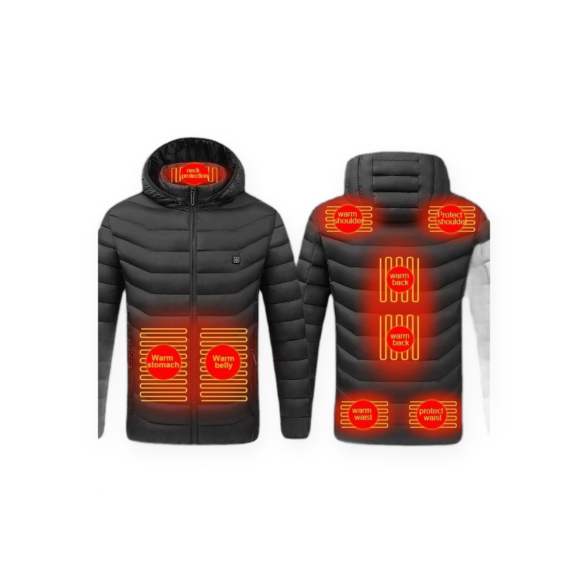 Unisex Rechargeable Heated Down Jacket with 2 Zones
