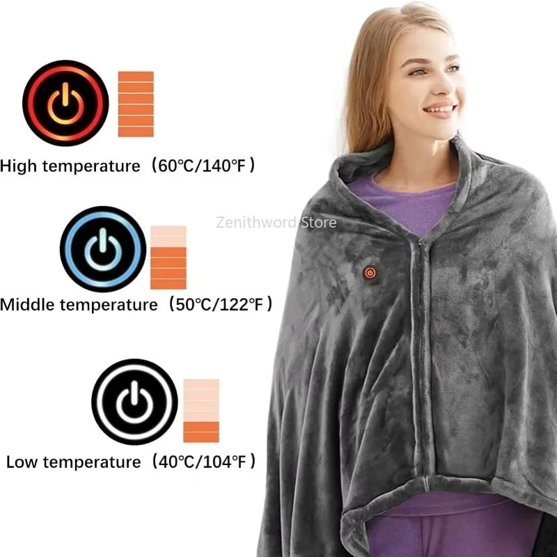 Wearable USB electric blanket, 3 heat levels