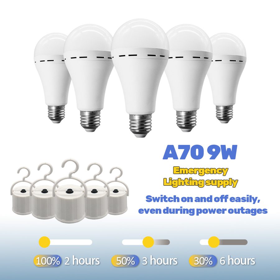 9W LED rechargeable emergency bulb, 1500mAh, 110V and 220V