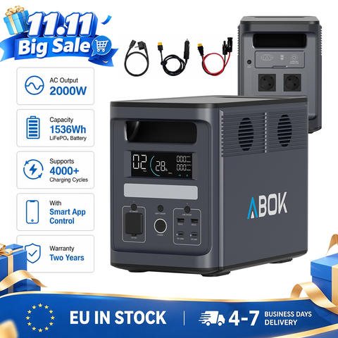 2000W Portable Power Station with 1536Wh LiFePO4 Battery