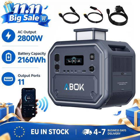2800W Portable Power Station with 2160Wh LiFePO4 Battery