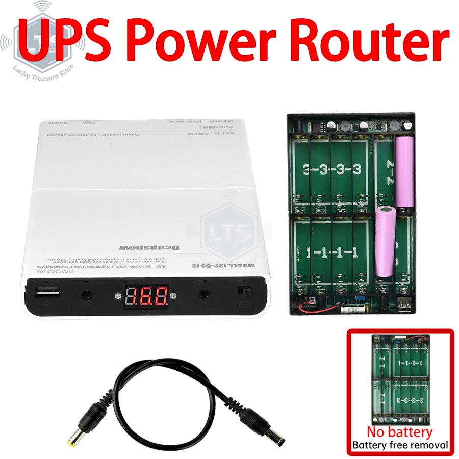 DC UPS case DIY kit, USB 5V 3A, DC 9V 1A, DC 12 to 24V