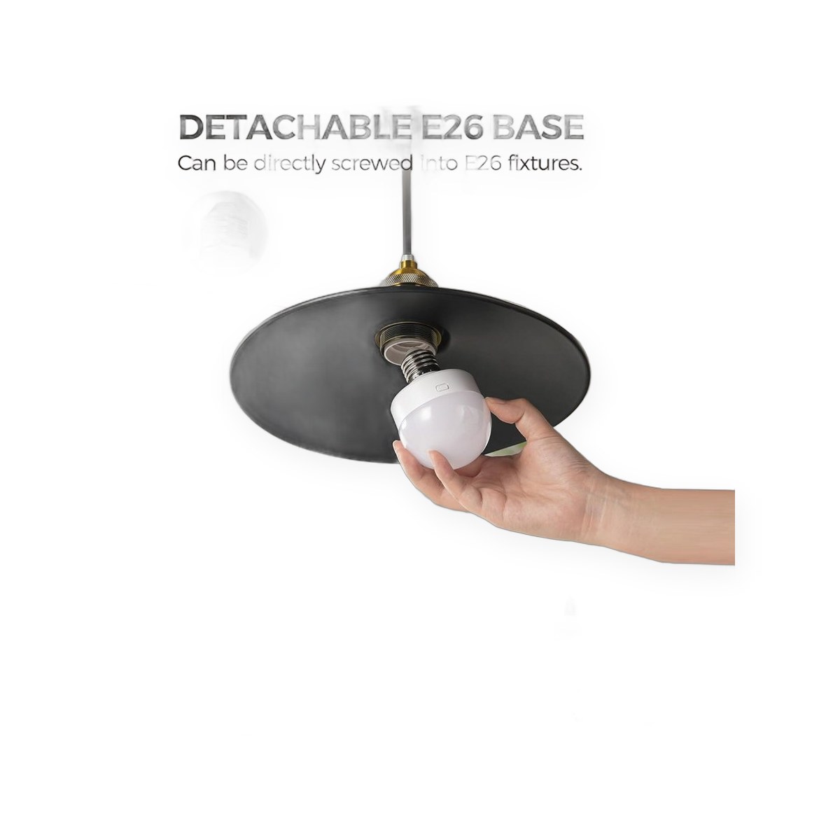 E26 rechargeable light bulb with remote, 10 brightness levels