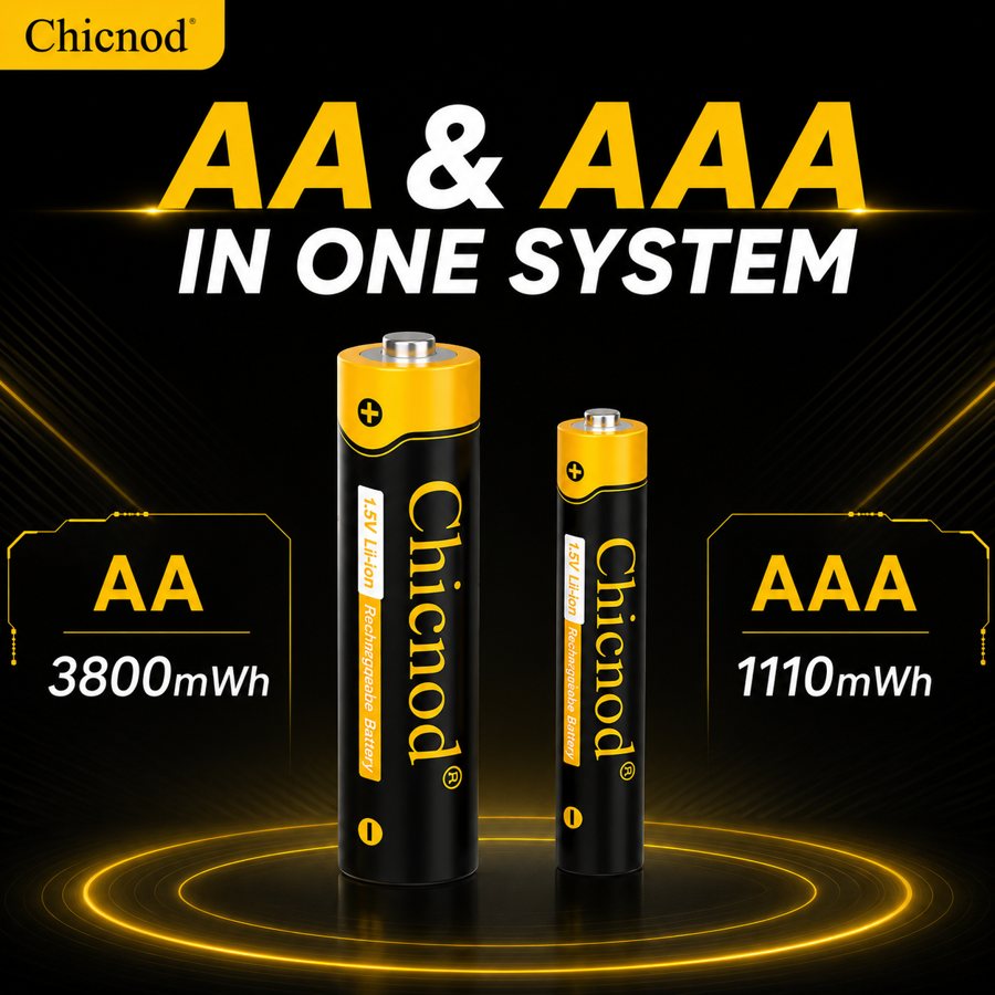 Rechargeable AA lithium batteries, 1.5V, 3800mWh and 1110mWh