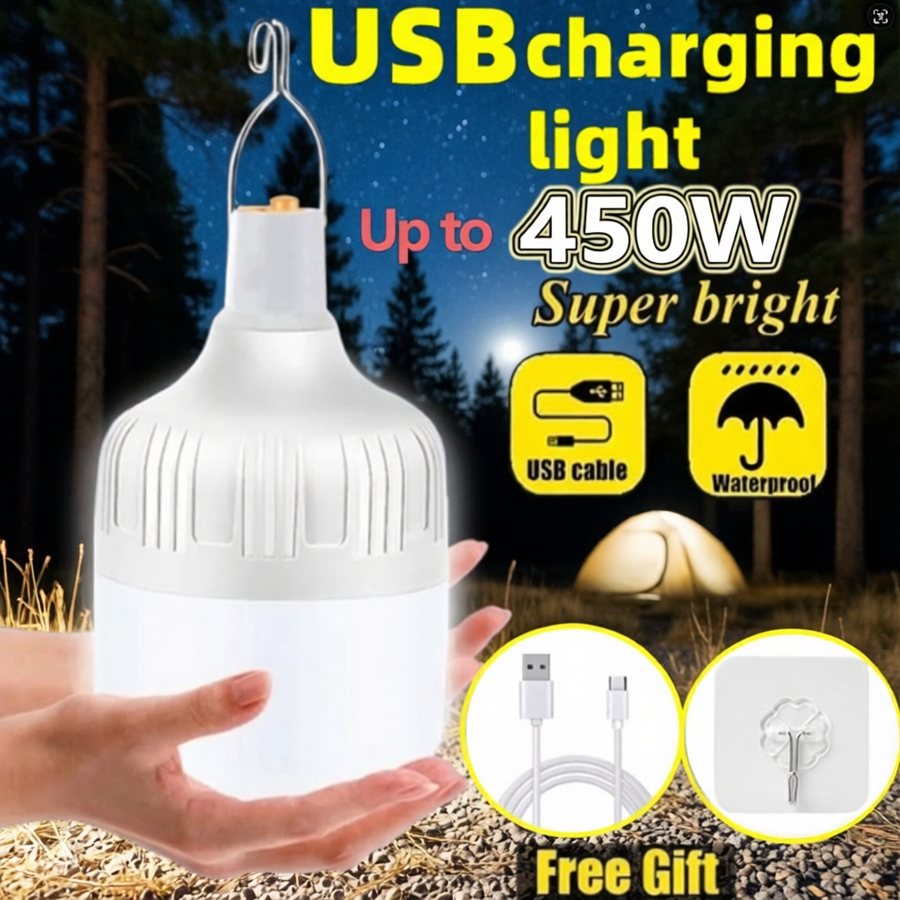 Portable USB rechargeable outdoor LED lamp