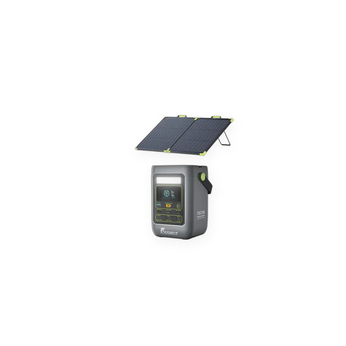 300W DC Portable Power Station with 100W Bifacial Solar Panel