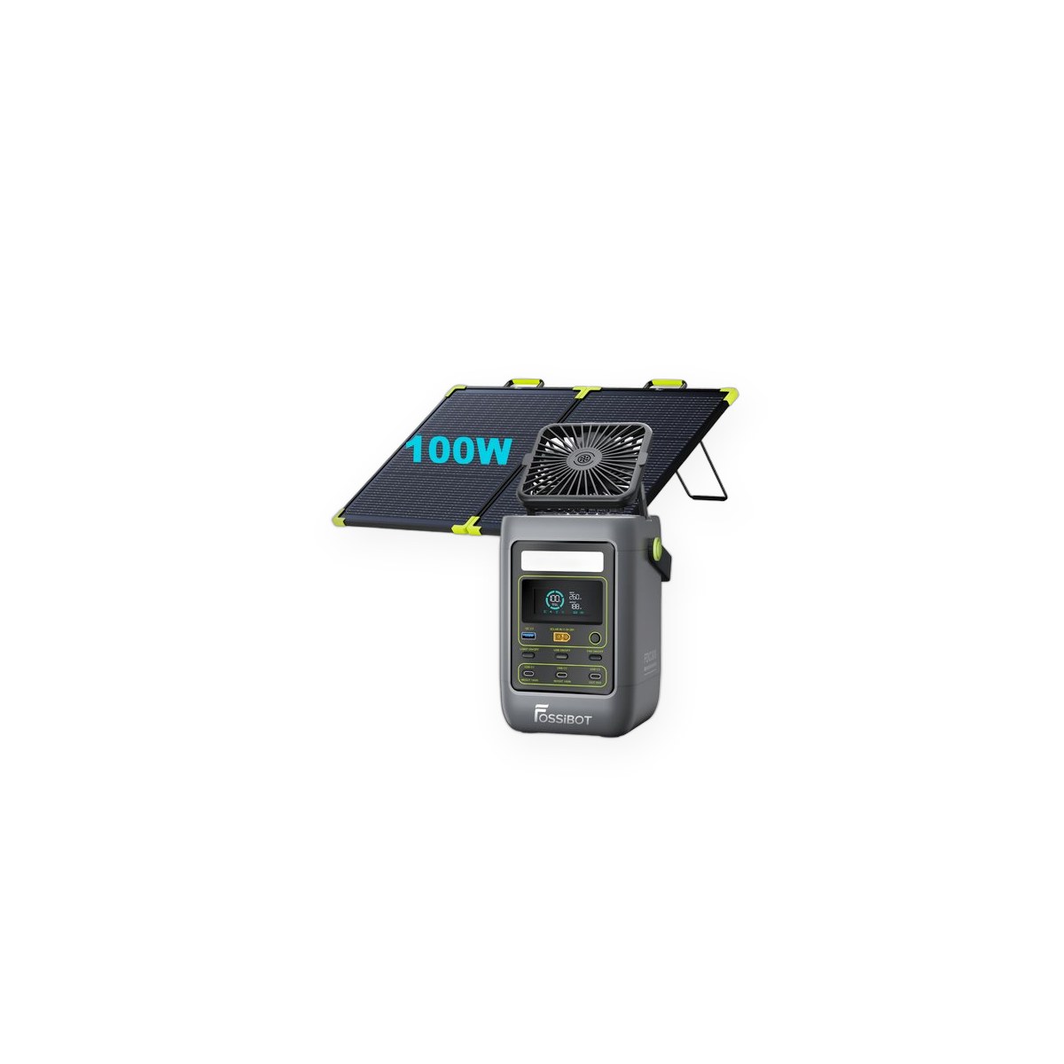 Portable Power Station with 100W Foldable Solar Panel, 288Wh LiFePO4