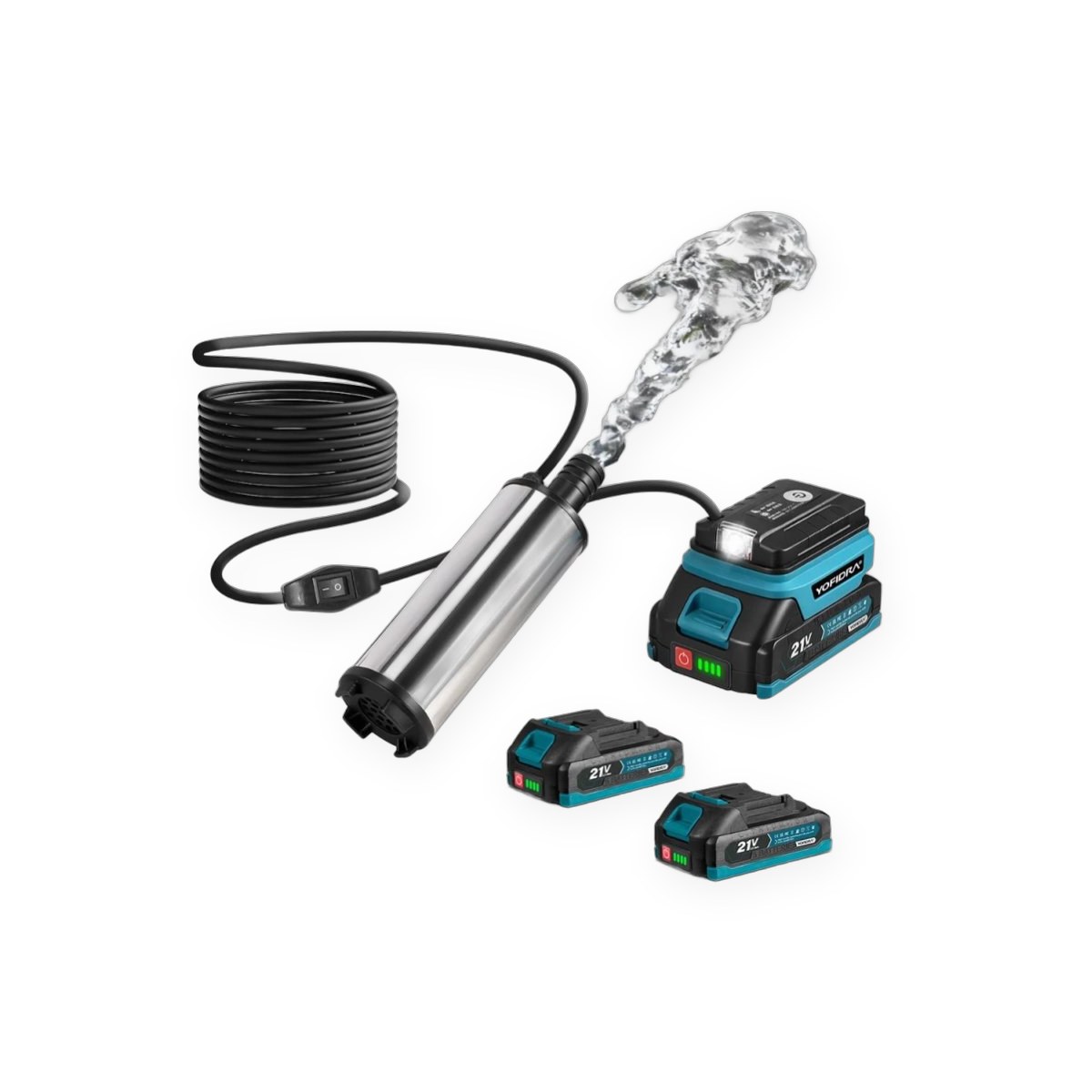 Cordless submersible drainage pump, 50-80 L/min