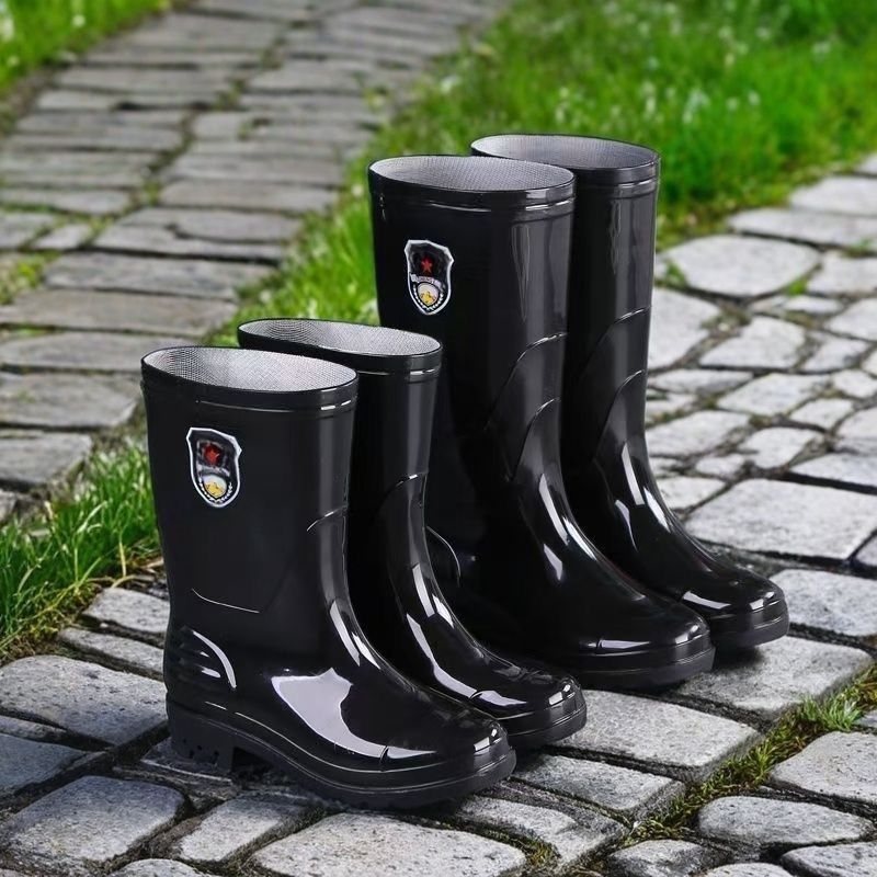 Men's tall waterproof rubber rain boots, non-slip work shoes