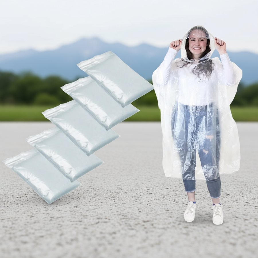 Disposable waterproof rain poncho, 12 pack