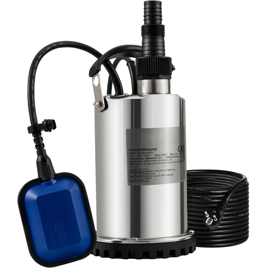 Submersible sewage sump pump, 550W to 2200W
